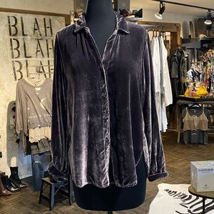 Bella Dahl Long Sleeve Pewter Button Up